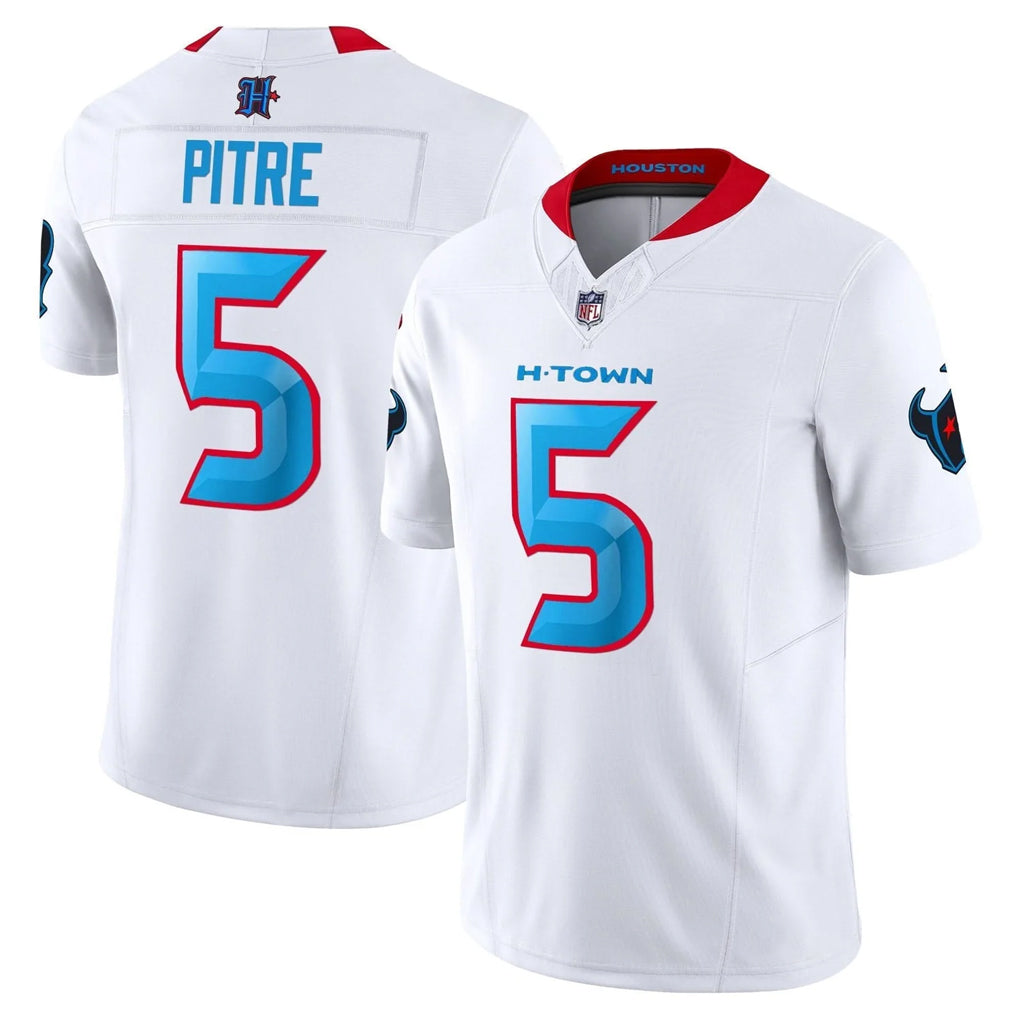 Ncoe H.Texans #5 Jalen Pitre Player White 2024 Vapor Limited Home Game Stitched jerseys