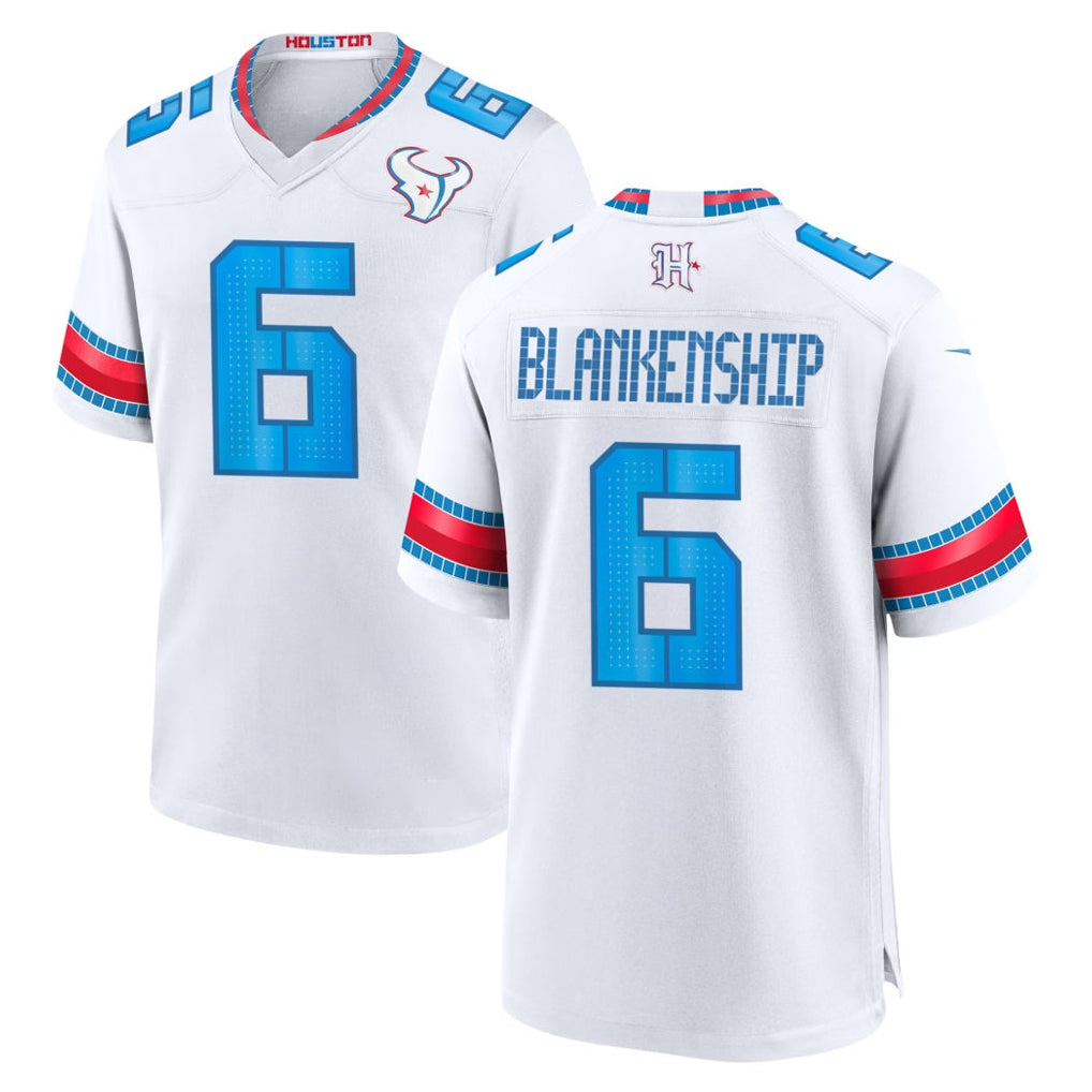 Ncoe H.Texans #6 Reed Blankenship Player White 2026 Rivalries Vapor Home Game Stitched jerseys
