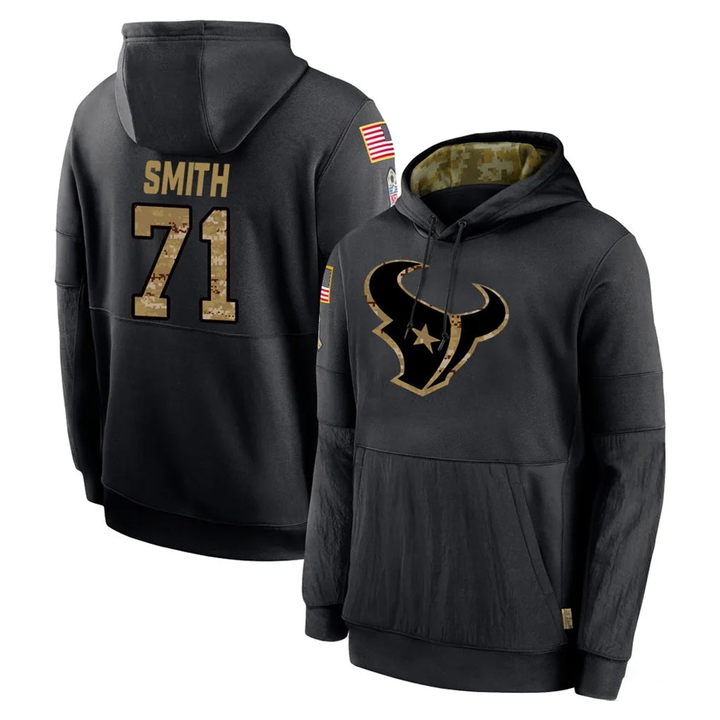 Ncoe H.Texans #71 Braden Smith Player Black Salute to Service Hoodies Limited Game Stitched Jerseys