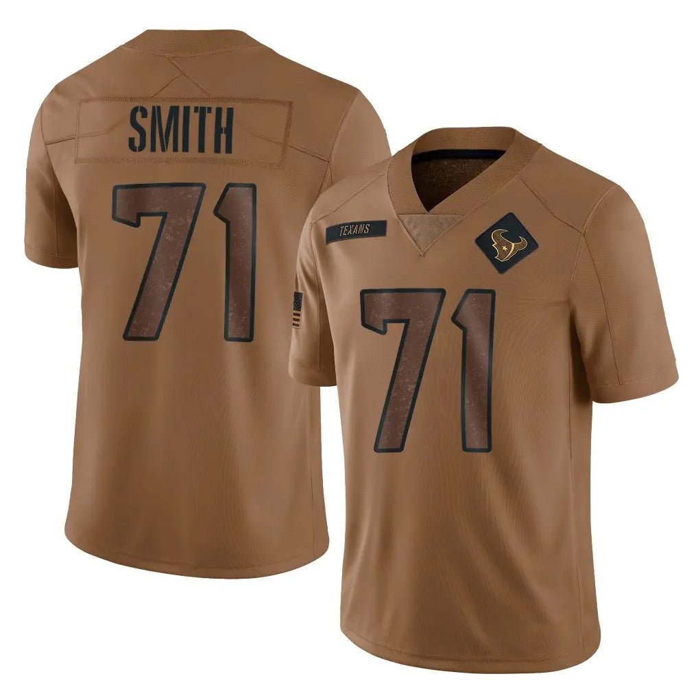 Ncoe H.Texans #71 Braden Smith Player Brown Salute To Service Limited Stitched Jerseys
