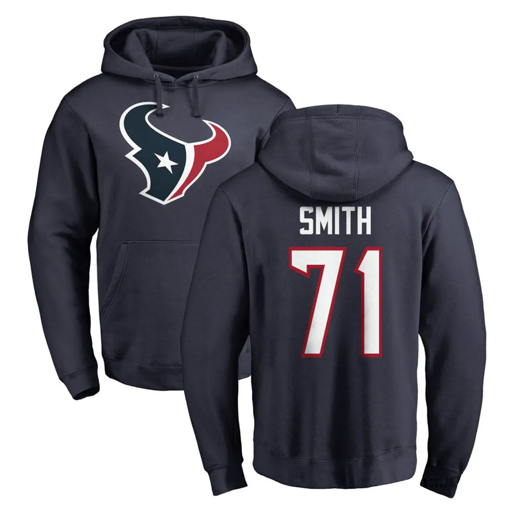 Ncoe H.Texans #71 Braden Smith Player Navy Pro Line Pullover Hoodie Limited Game Stitched Jerseys
