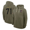 Ncoe H.Texans #71 Braden Smith Player Olive Salute to Service Pullover Hoodies Limited Stitched Jerseys