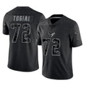 Ncoe H.Texans #72 Tommy Togiai Player Black Reflective Limited Game Stitched Jerseys