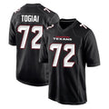 Ncoe H.Texans #72 Tommy Togiai Player Carbon Black Fashion Home Game Stitched Jerseys