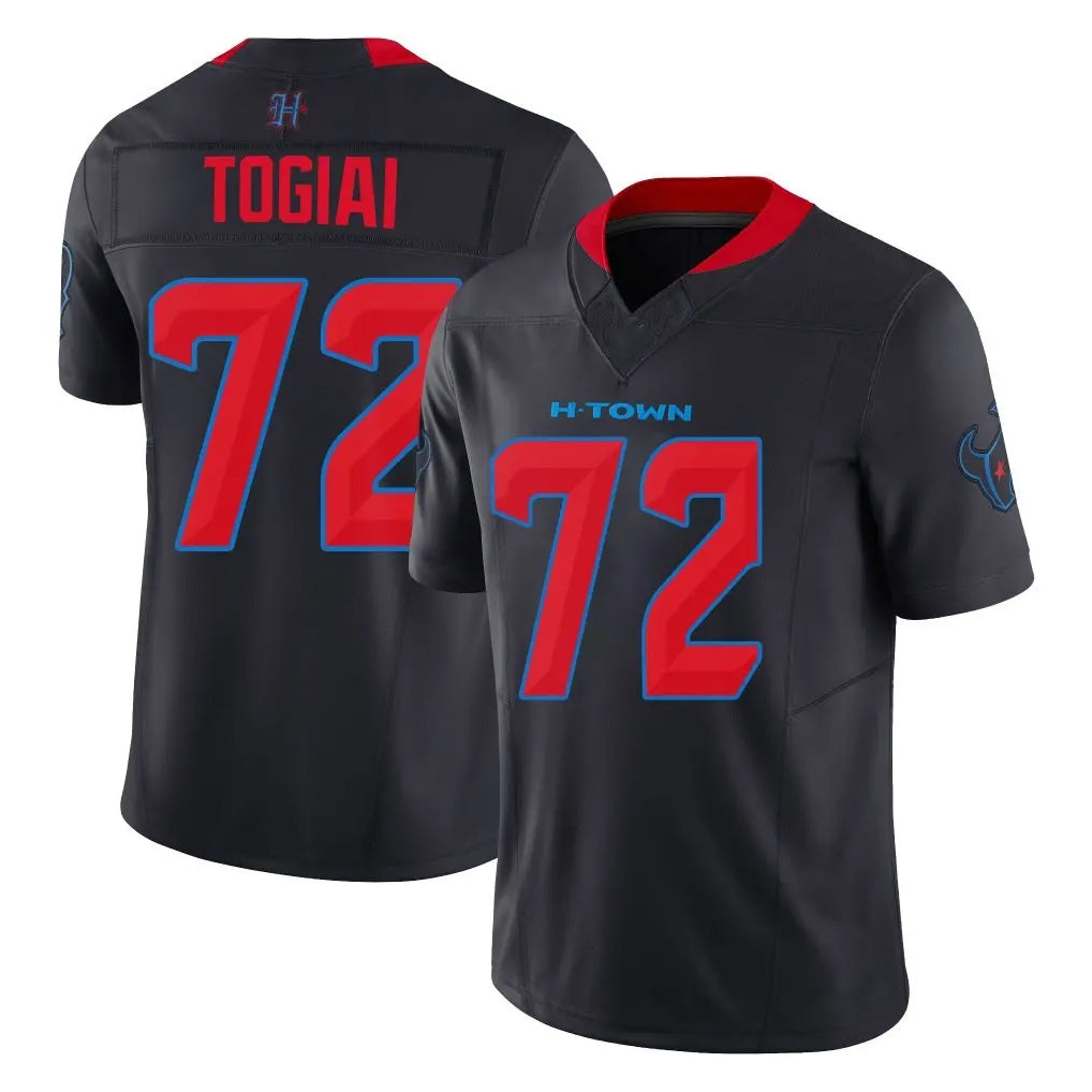 Ncoe H.Texans #72 Tommy Togiai Player Navy Limited 2nd Alternate Vapor F.U.S.E. Home Game Stitched Jerseys