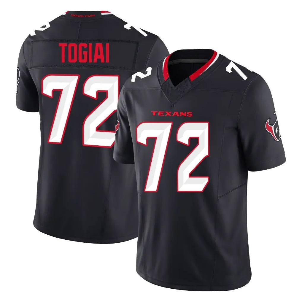 Ncoe H.Texans #72 Tommy Togiai Player Navy Limited Alternate Vapor F.U.S.E. Home Game Stitched Jerseys