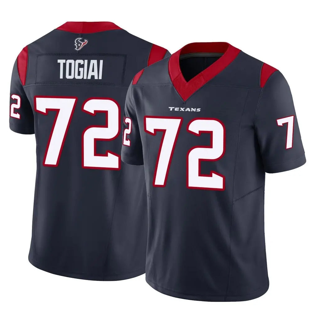 Ncoe H.Texans #72 Tommy Togiai Player Navy Limited Vapor F.U.S.E. Home Game Stitched Jerseys