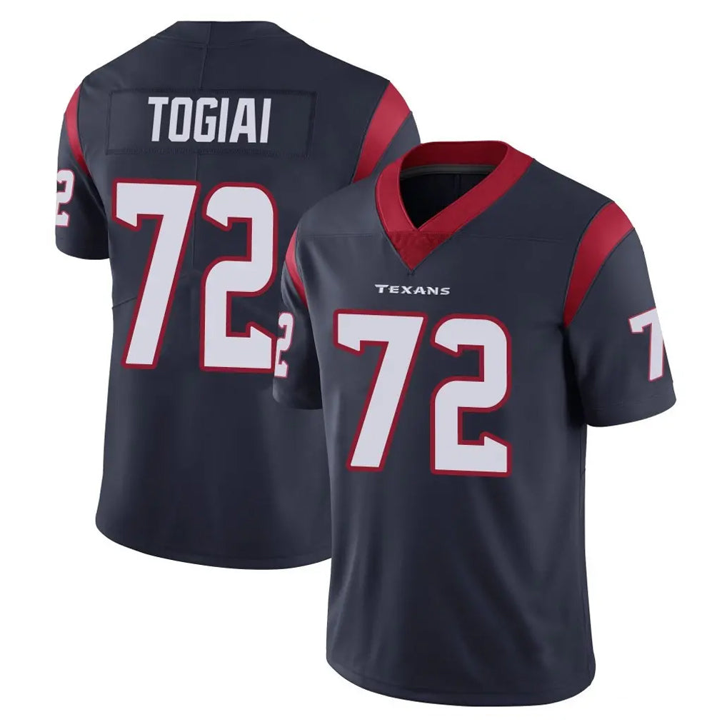 Ncoe H.Texans #72 Tommy Togiai Player Navy Limited Vapor Untouchable Home Game Stitched Jerseys