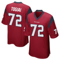 Ncoe H.Texans #72 Tommy Togiai Player Red Home Game Stitched Jerseys