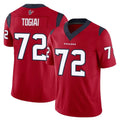 Ncoe H.Texans #72 Tommy Togiai Player Red Limited Vapor F.U.S.E. Home Game Stitched Jerseys
