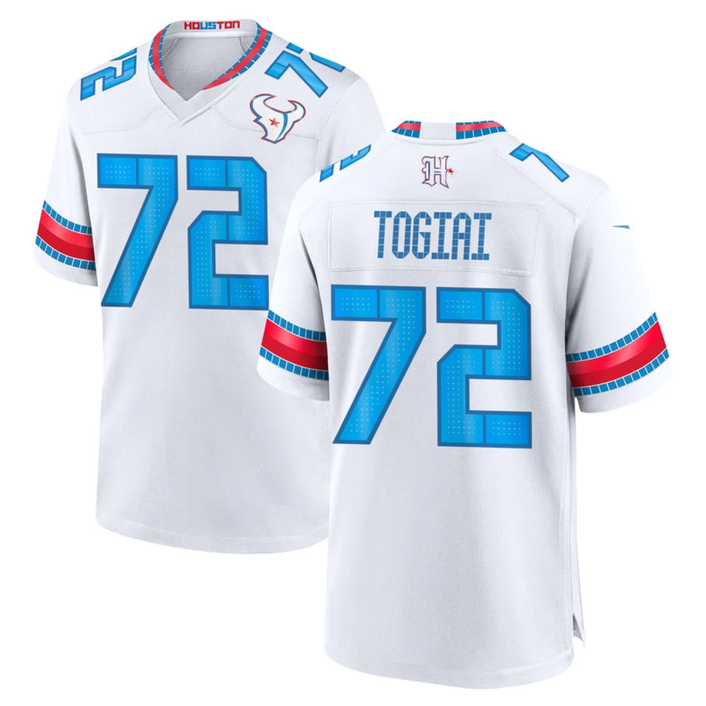 Ncoe H.Texans #72 Tommy Togiai Player White 2026 Rivalries Vapor Home Game Stitched jerseys