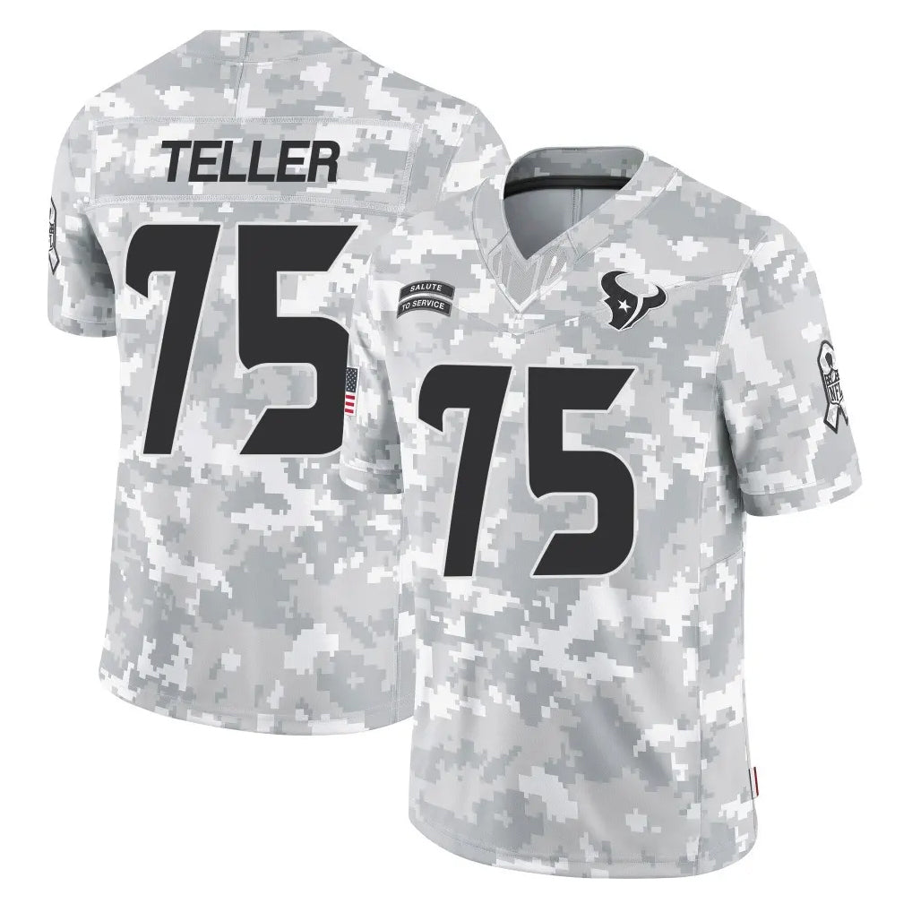 Ncoe H.Texans #75 Wyatt Teller Player Arctic Camo Salute To Service Limited Game Stitched Jerseys