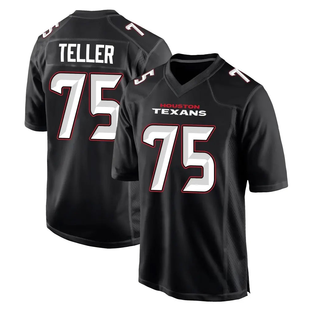 Ncoe H.Texans #75 Wyatt Teller Player Carbon Black Fashion Home Game Stitched Jerseys