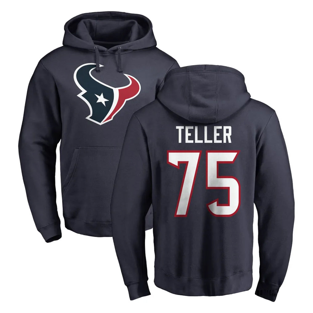 Ncoe H.Texans #75 Wyatt Teller Player Navy Pro Line Pullover Hoodie Limited Game Stitched Jerseys