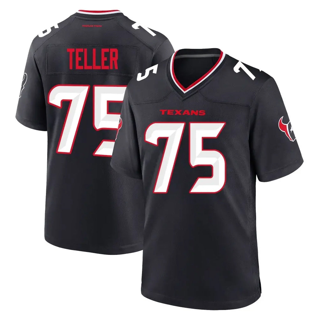 Ncoe H.Texans #75 Wyatt Teller Player Navy Team Home Game Stitched Jerseys