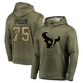 Ncoe H.Texans #75 Wyatt Teller Player Olive Salute to Service Pullover Hoodies Home Game Stitched Jerseys