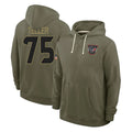 Ncoe H.Texans #75 Wyatt Teller Player Olive Salute to Service Pullover Hoodies Limited Stitched Jerseys