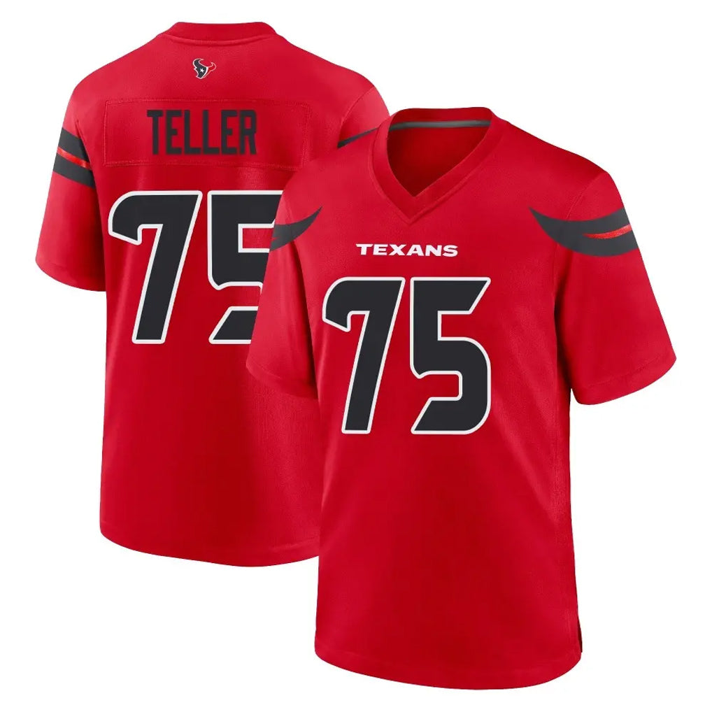 Ncoe H.Texans #75 Wyatt Teller Player Red Alternate Home Game Stitched Jerseys