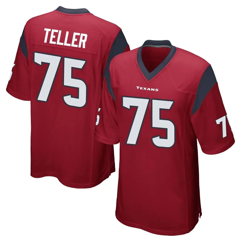 Ncoe H.Texans #75 Wyatt Teller Player Red Home Game Stitched Jerseys
