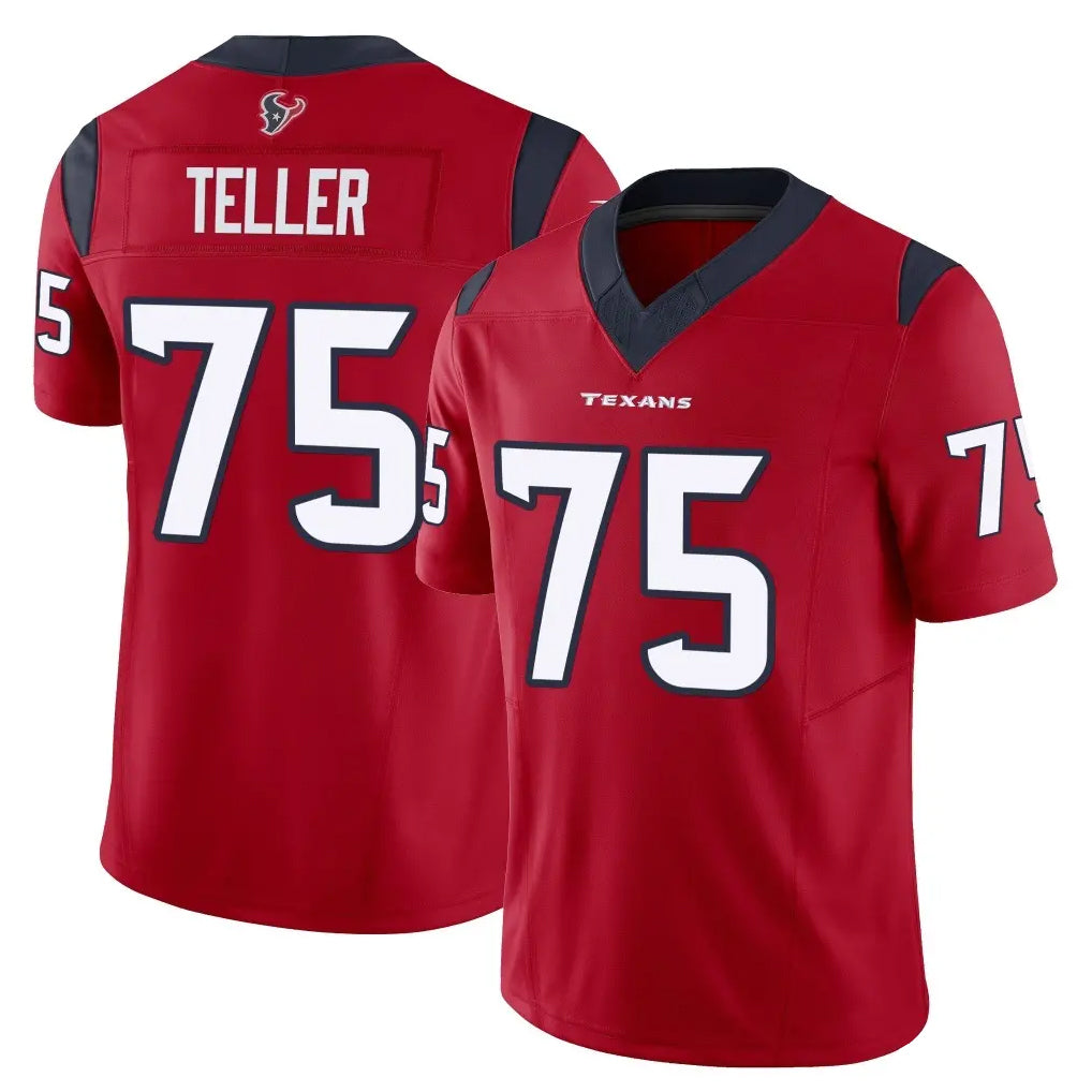 Ncoe H.Texans #75 Wyatt Teller Player Red Limited Vapor F.U.S.E. Home Game Stitched Jerseys