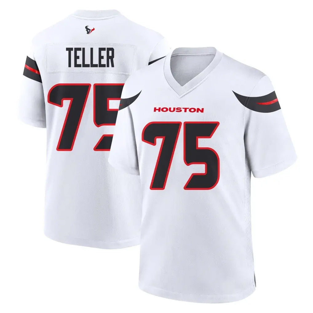 Ncoe H.Texans #75 Wyatt Teller Player White Home Game Stitched Jerseys