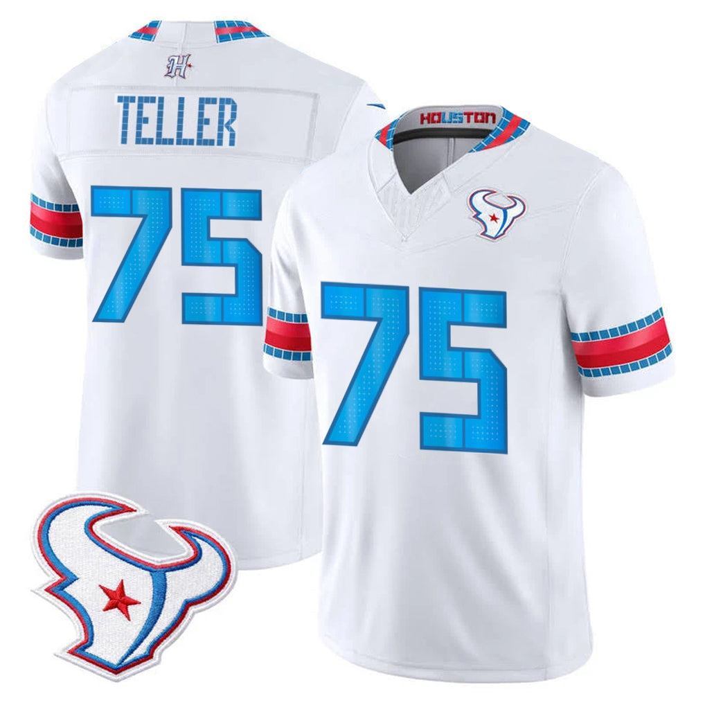 Ncoe H.Texans #75 Wyatt Teller Player White 2026 Rivalries Vapor Limited Home Game Stitched jerseys