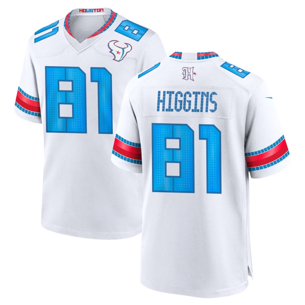 Ncoe H.Texans #81 Jayden Higgins Player White 2026 Rivalries Vapor Home Game Stitched jerseys