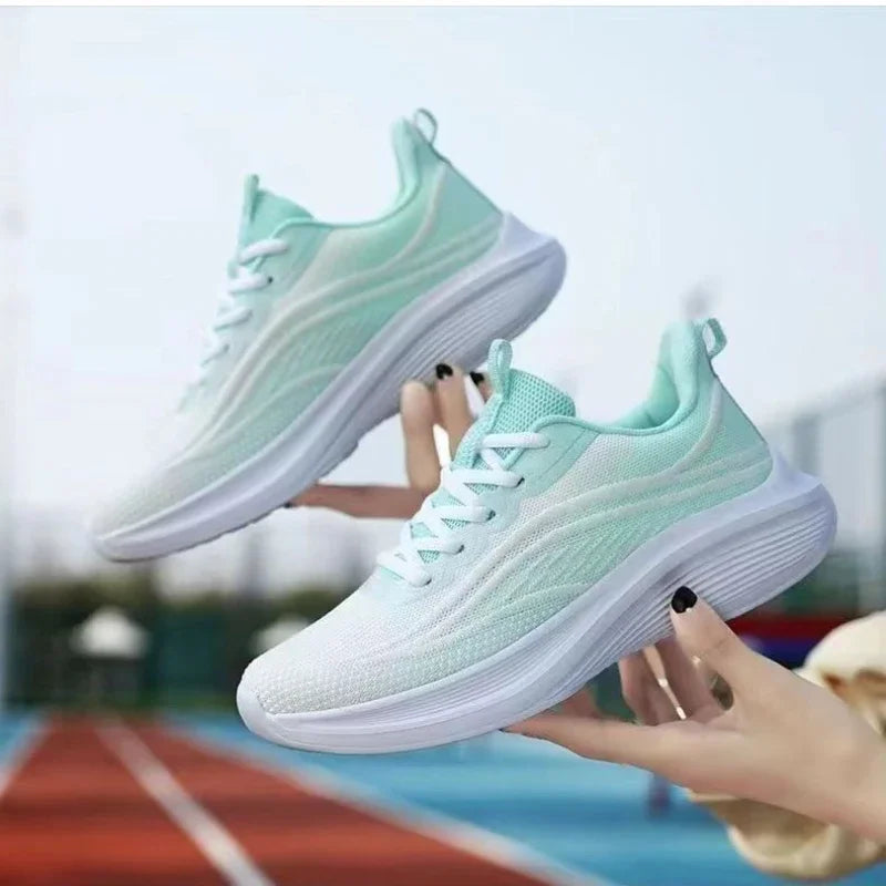 2026 Breathable Lace-up Vulcanize Shoes for Women Air Mesh Athletic Sneakers Lightweight Air Mesh Outdoor Sports Training Shoes