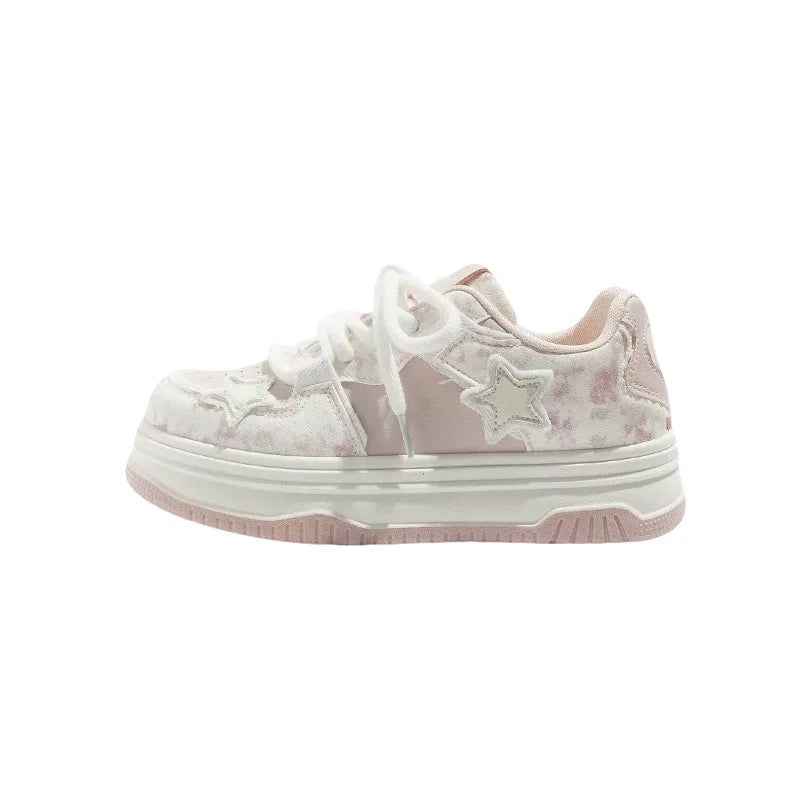 2026Women Pink Mesh Chunky Sneakers Summer Hot Sale Student Platform Board Shoes Breathable Woman Walking Shoes Zapatillas Mujer