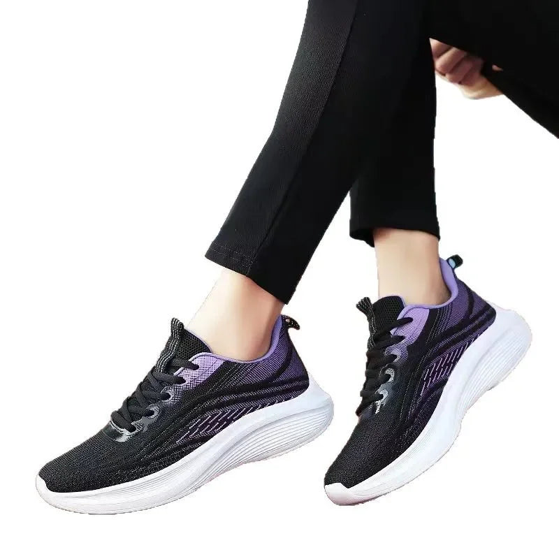 2026 Breathable Lace-up Vulcanize Shoes for Women Air Mesh Athletic Sneakers Lightweight Air Mesh Outdoor Sports Training Shoes