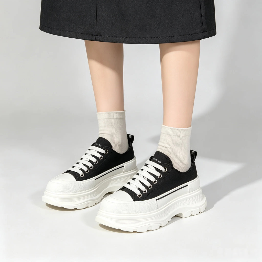 5CM New Women's Platform Canvas Shoes Casual Versatile Shoes Multifunctional Fashionable Breathable Boutique Comfortable Shoes